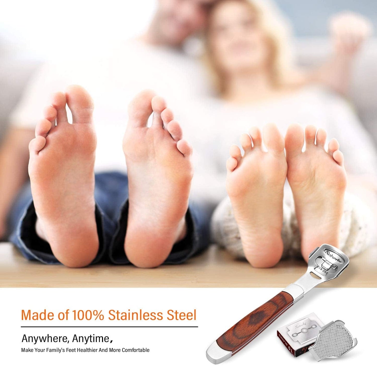 24 Pieces in Total, 2 Callus Shaver Sets Include 20 Replacement Slices 2 Callus Shavers and 2 Foot File Heads Foot Care Tools Hard Skin Remover for Hand Feet (Wooden Handle) Health & Beauty > Personal Care > Foot Care Mudder   