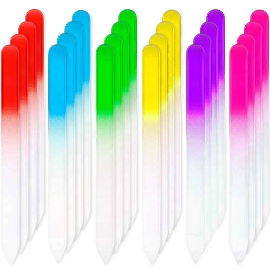 24 Pieces Nail Files Glass Nail Files Fingernail File Nail Care Manicure Tools Set, Gradient Rainbow Color Buffer Manicure for Natural Nail Health & Beauty > Personal Care > Cosmetics > Cosmetic Tools > Nail Tools Honoson   