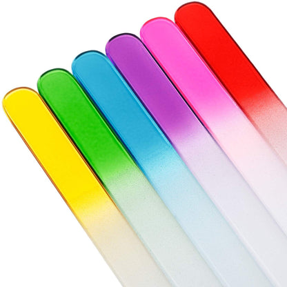24 Pieces Nail Files Glass Nail Files Fingernail File Nail Care Manicure Tools Set, Gradient Rainbow Color Buffer Manicure for Natural Nail Health & Beauty > Personal Care > Cosmetics > Cosmetic Tools > Nail Tools Honoson   