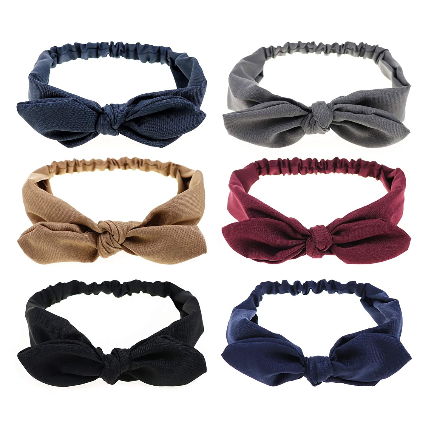 DRESHOW Twist Bow Wire Headbands Vintage Head Wrap Rabbit Ear Wired Hairbands Hair Holder Hair Accessory for Women and Girls 6 Pack Apparel & Accessories > Clothing Accessories > Bandanas & Headties DRESHOW 6 Pack Bow with Elastic A  
