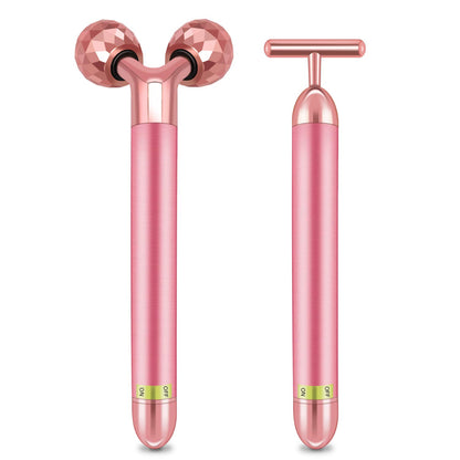 Face Massager Kit 3D Face Roller Massager T Shape Facial Massager Set Electric Skin Massager Tool Health & Beauty > Personal Care > Cosmetics > Cosmetic Tools > Skin Care Tools HEYFYV   