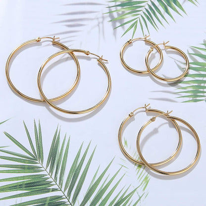 Gacimy Gold Hoop Earrings for Women 14K Real Gold Plated Hoops with 925 Sterling Silver Post Apparel & Accessories > Jewelry > Earrings Gacimy   