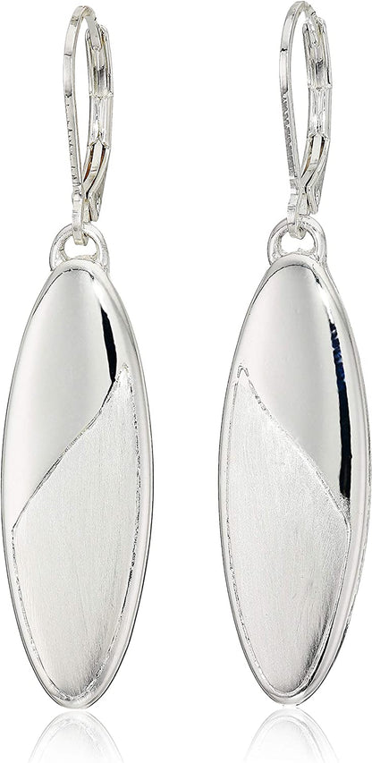 Nine West Classics Apparel & Accessories > Jewelry > Earrings KYLIE MAX Silver OVAL DROP LVRBK 
