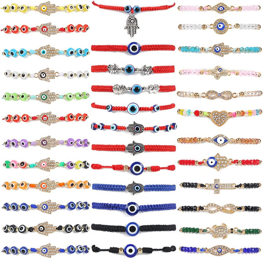 ILGANT 36Pcs Evil Eye Bracelets Set Jewelry for Women Girls Mexican String Knot Bracelet Pack Apparel & Accessories > Jewelry > Bracelets ILGANT 36Pcs-Bracelets  