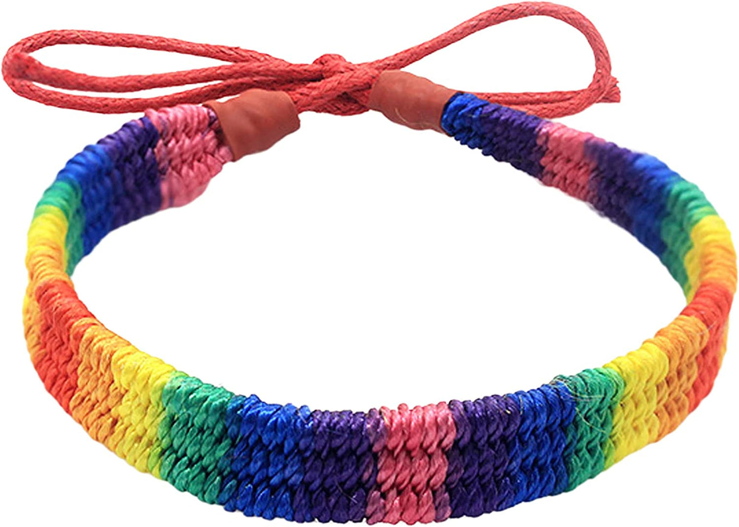Nanafast Rainbow LGBT Pride Bracelet Handmade Braided Friendship String Bracelet for Gay & Lesbian LGBTQ Wristband Adjustable Size Apparel & Accessories > Jewelry > Anklets Nanafast Red String-Leather  