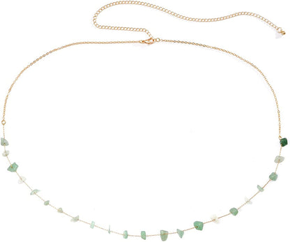 Boho Beads Waist Belly Chain Colorful Turquoise Butterfly Bead Belly Chain for Women Girls Summer Beach Bikini African Waist Body Chain Jewelry Apparel & Accessories > Jewelry > Body Jewelry NIQIPOK   