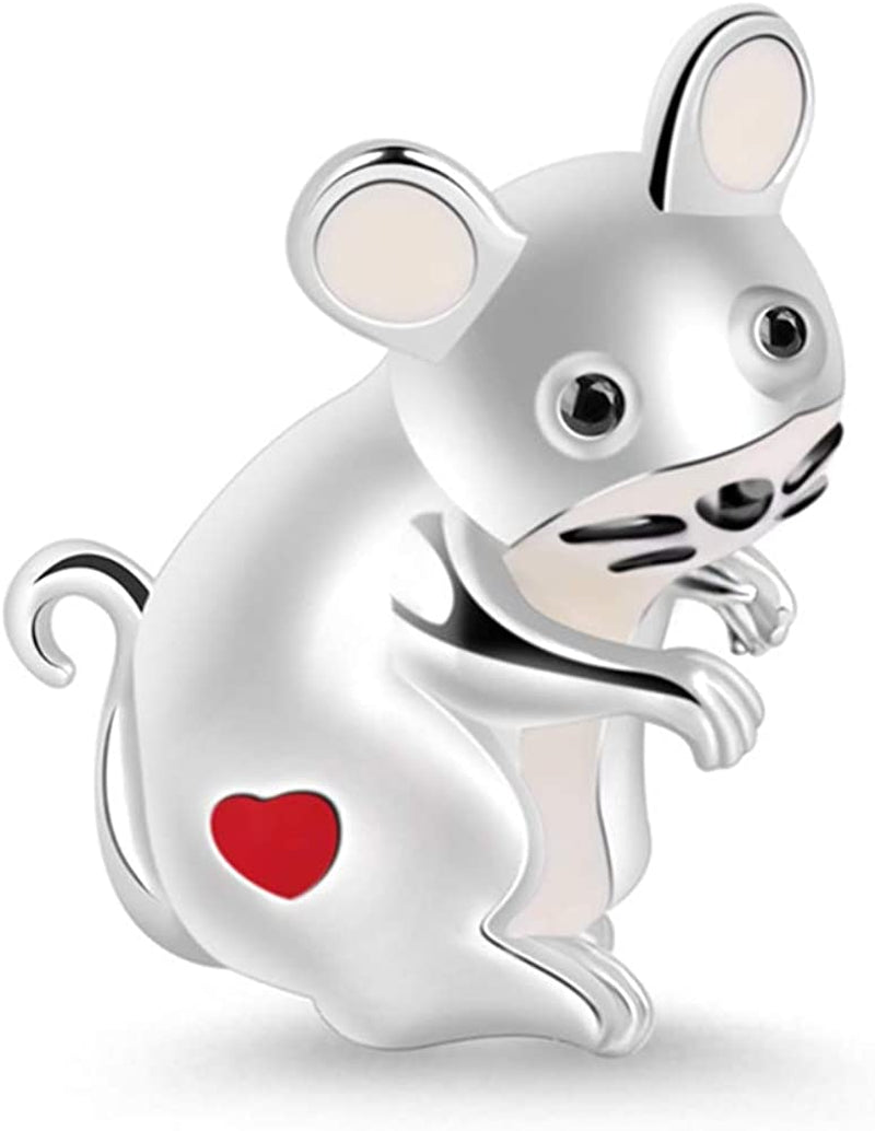 GNOCE Animal Charm Bead Sterling Silver Zodiac Signs Charm Bead Fit Bracelet/Necklace Jewelry Gift for Women Mens Apparel & Accessories > Jewelry > Bracelets GNOCE Mouse  