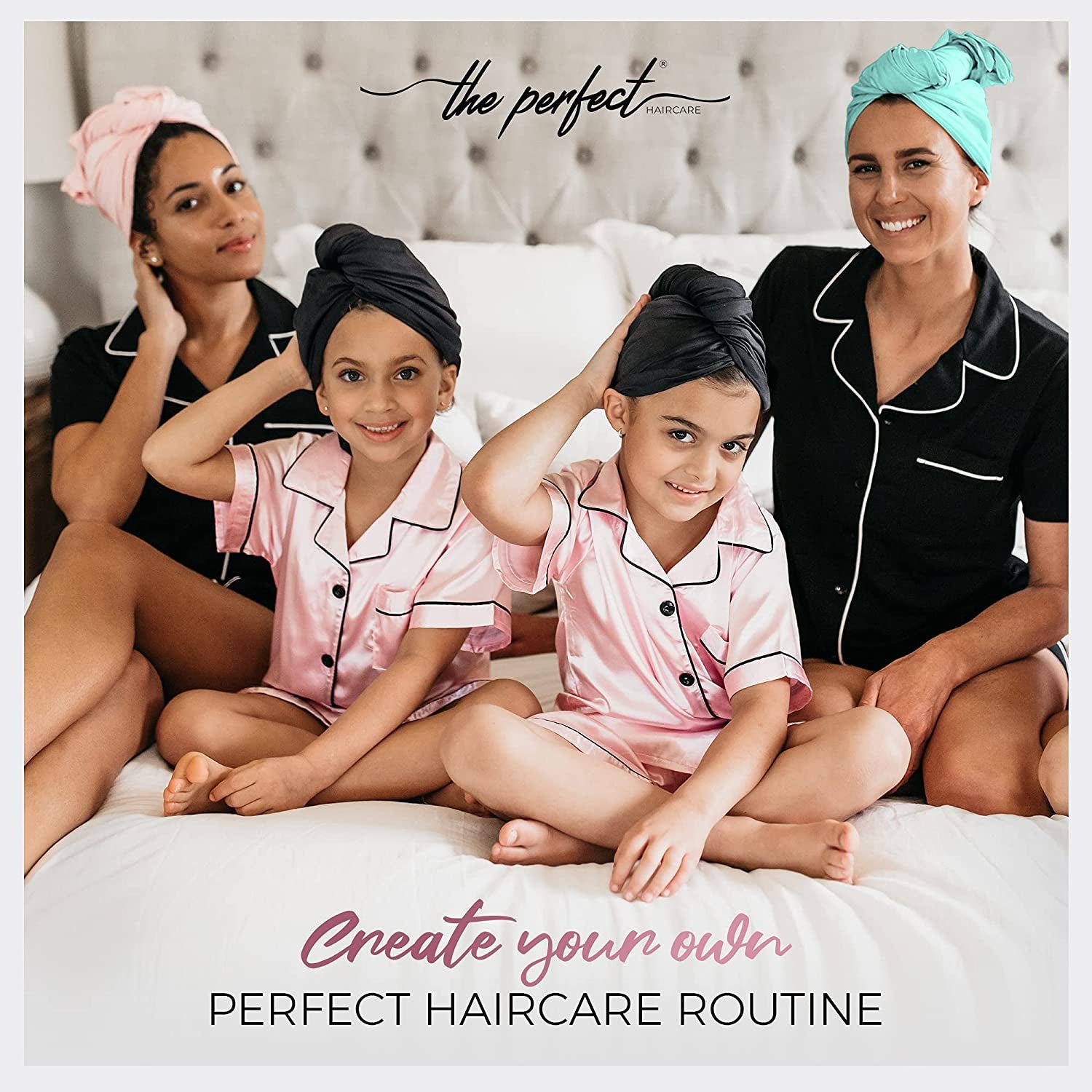 Ultra-Fine Microfiber Hair Towel Wrap & Wet/Dry Detangling Hair Brush - the Perfect Haircare - Anti-Frizz Turban for Curly or Wavy Haired Women Girls & Kids - Quick Drying - Good for Travel (Black) Health & Beauty > Personal Care > Hair Care THE PERFECT HAIRCARE   