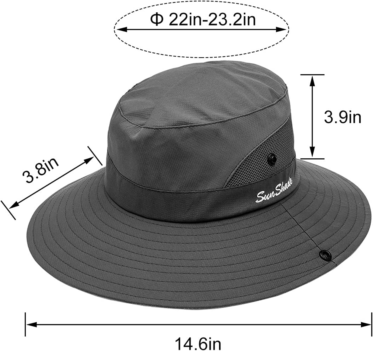 IYEBRAO 2 Pack Womens Ponytail Sun Hat UV Protection Bucket Hats Foldable Wide Brim Summer Boonie Beach Cap Fishing Hiking Apparel & Accessories > Clothing Accessories > Hats 29 IYEBRAO   