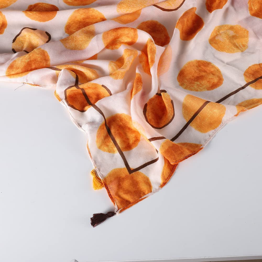 FRAIFICE Lightweight Scarf for Women for Spring Summer Fall Geometric Scarves Shawl Wrap Pashimina with Tassels Apparel & Accessories > Clothing Accessories > Scarves & Shawls FRAIFICE   