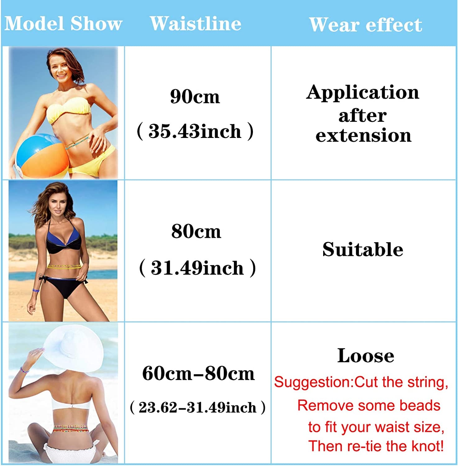 KOHOTA Beads Waist Set for Women African Beaded Body Chain Waist Belly Chain Stretchy Elastic String Multi-Color Necklace Bracelet Anklet Sexy Bikini Summer Jewelry Apparel & Accessories > Jewelry > Body Jewelry KOHOTA   