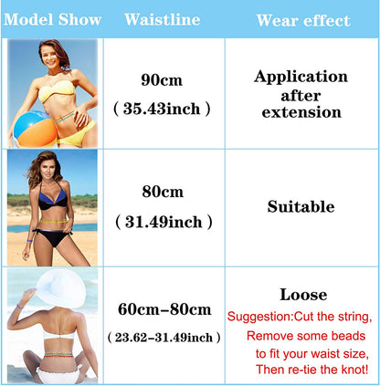 KOHOTA Beads Waist Set for Women African Beaded Body Chain Waist Belly Chain Stretchy Elastic String Multi-Color Necklace Bracelet Anklet Sexy Bikini Summer Jewelry Apparel & Accessories > Jewelry > Body Jewelry KOHOTA   