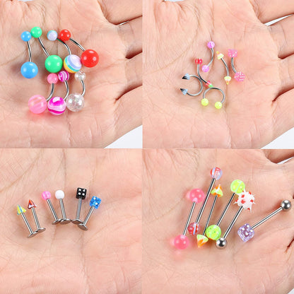 JOERICA 115 Pcs Body Piercing Jewelry for All Piercings 316L Stainless Steel Tongue Nipple Eyebrow Lip Belly Button Nose Tragus Horseshoe Barbell Rings Body Piercing for Women Piercings Jewelry Set 14G-20G Apparel & Accessories > Jewelry > Body Jewelry JOERICA   