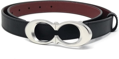 Coach Women'S Signature Buckle Belt, 25Mm Apparel & Accessories > Clothing Accessories > Belt Buckles COACH Silver Double C Buckle - Black Large 