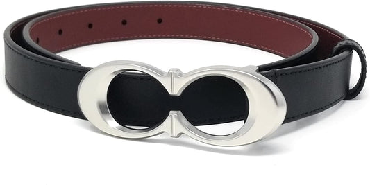 Coach Women'S Signature Buckle Belt, 25Mm Apparel & Accessories > Clothing Accessories > Belt Buckles COACH Silver Double C Buckle - Black Large 
