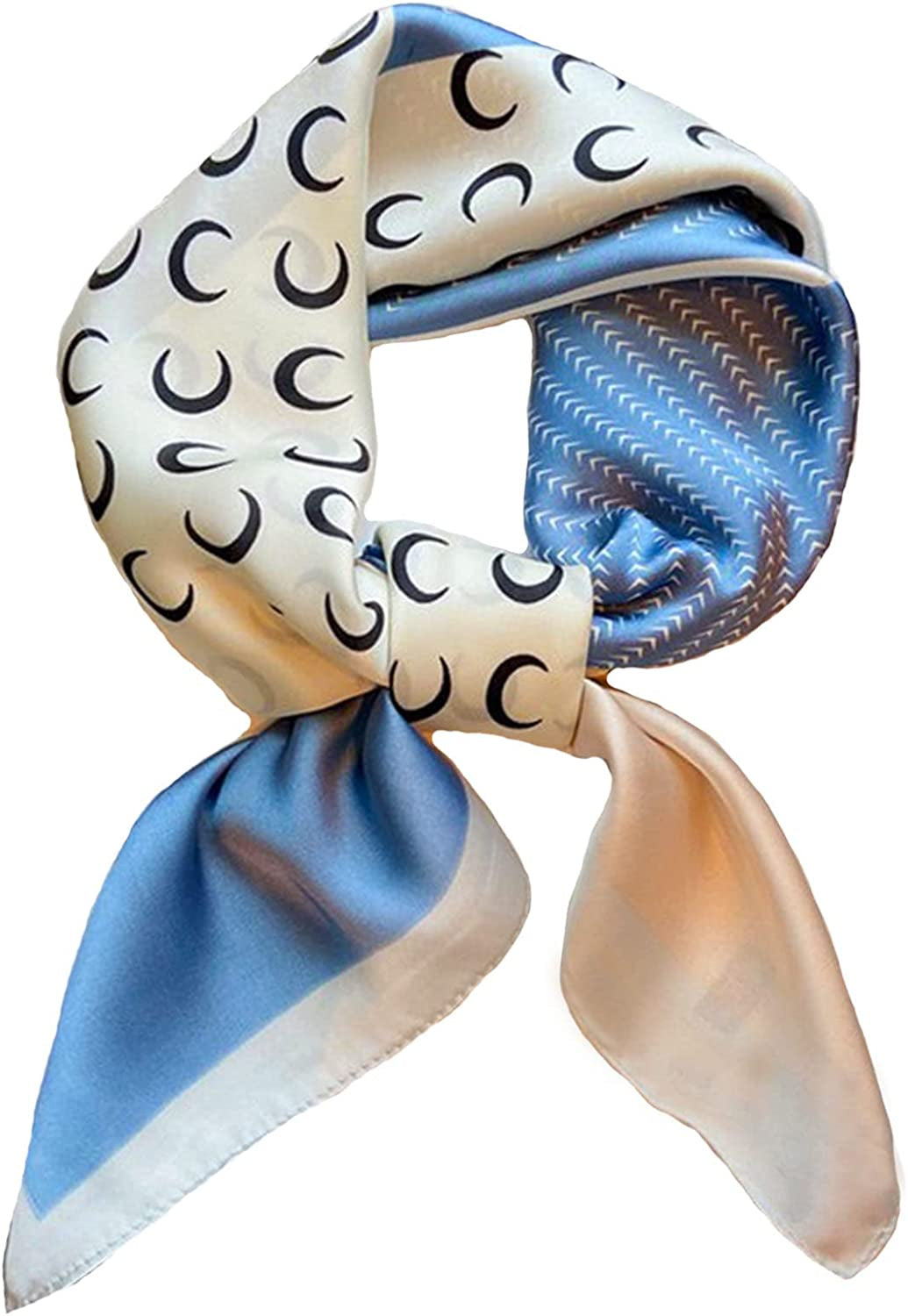 Fashion Hair Scarf for Women Lightweight Silk Feeling Head Scarves Square Bandanas 27.5× 27.5 Inches Apparel & Accessories > Clothing Accessories > Bandanas & Headties Roizsx G-moon  