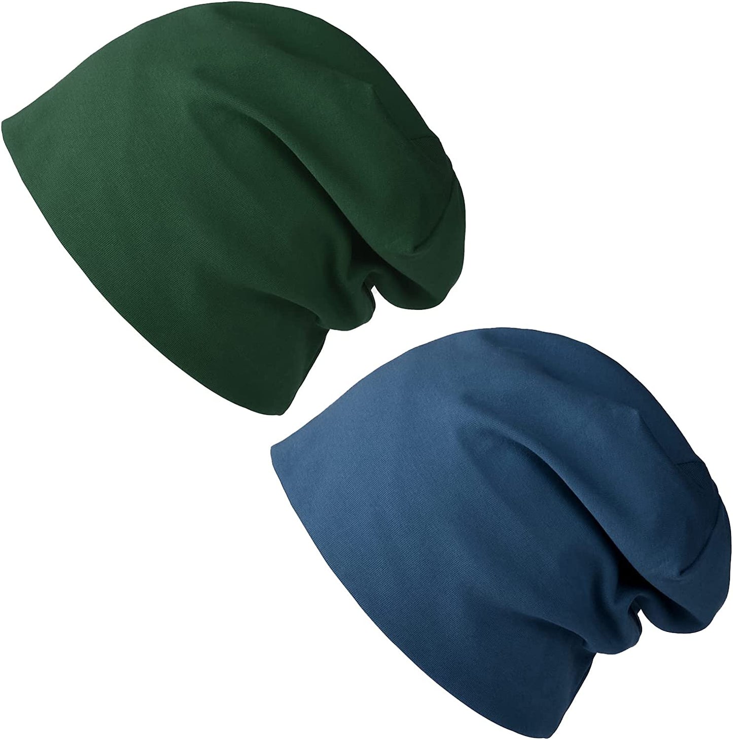 FURTALK Beanie for Womens Men Slouchy Cotton Beanies Summer Soft Skull Cap Lightweight Chemo Headwear Apparel & Accessories > Clothing Accessories > Headwear KYLIE MAX Green+blue  