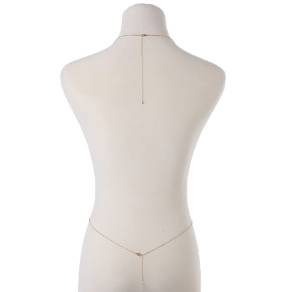 Bounzhi Gold Sexy Body Chain Crossover Thin Bra Bikini Rhinestone Crystal Waist Belly Body Chains Beach Body Necklace Jewelry for Women, Free Size (B-100) Apparel & Accessories > Jewelry > Body Jewelry Bounzhi   