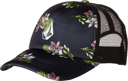 Volcom Women'S into Paradise Trucker Foam Snapback Hat Apparel & Accessories > Clothing Accessories > Hats Volcom Multi Black One Size 