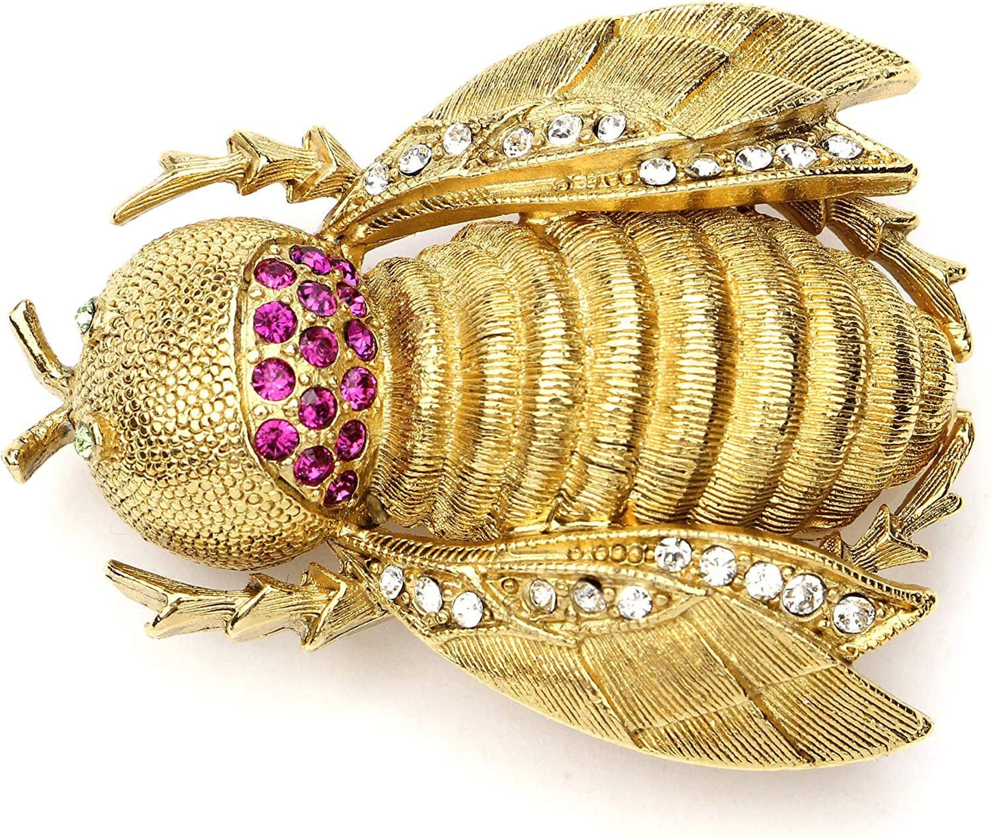 24K Gold Plated Made in New York Luxury Statement Bug Bee Fly Insect Color Crystal Swarovski Vintage Designer Brooch Pin Badge Anniversary Mother Gift Silk Moth