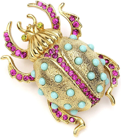 24K Gold Plated Made in New York Luxury Statement Bug Bee Fly Insect Color Crystal Swarovski Vintage Designer Brooch Pin Badge Anniversary Mother Gift Gold
