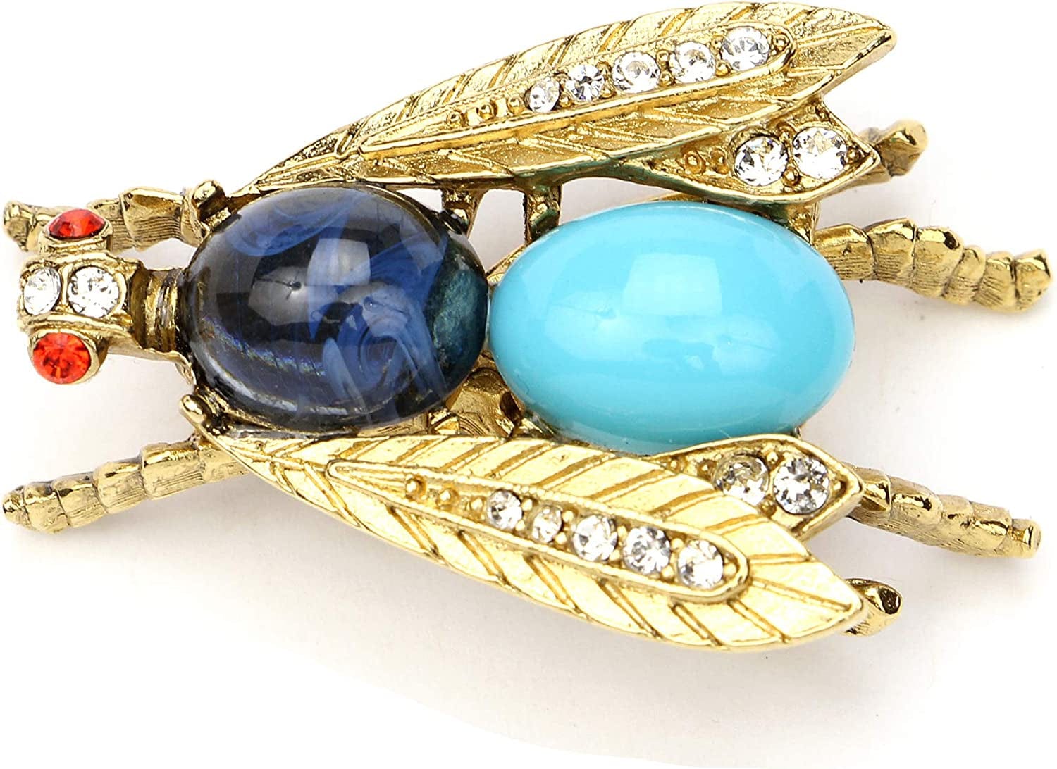 24K Gold Plated Made in New York Luxury Statement Bug Bee Fly Insect Color Crystal Swarovski Vintage Designer Brooch Pin Badge Anniversary Mother Gift Cicada