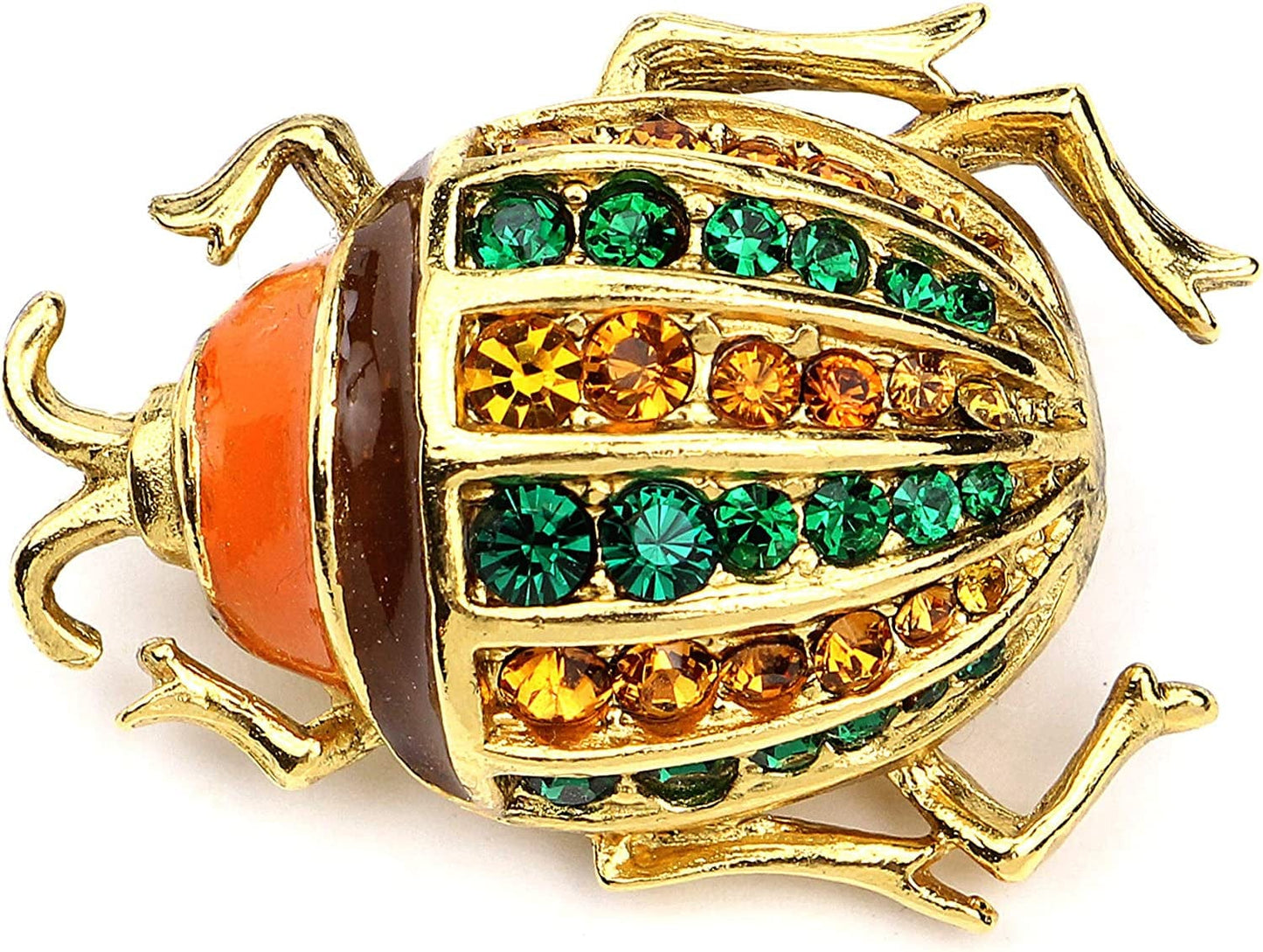 24K Gold Plated Made in New York Luxury Statement Bug Bee Fly Insect Color Crystal Swarovski Vintage Designer Brooch Pin Badge Anniversary Mother Gift Beetle Bug