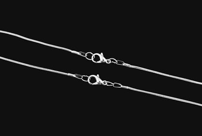 24Pcs 18 Inch 925 Silver Plated 1.2Mm DIY Snake Chain Charms Link Necklace with Lobster Clasps for Jewelry Making
