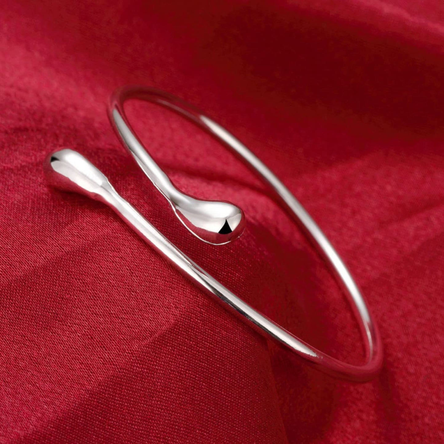 Handmade Bracelet for Women 925 Sterling Silver Open Bangle Bracelet with Gift Box (Open Bracelet) Apparel & Accessories > Jewelry > Bracelets Lvla Gan   