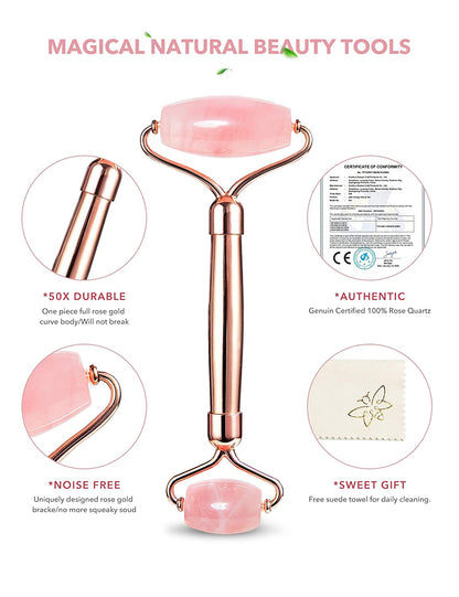 Gua Sha Facial Massage Tools,Rose Quartz Face Roller,Jade Roller for Face,Beauty Face Massager,Eye Massager,Reduce Wrinkles,Lymphatic Drainage,Face Lift.Hanabee Skin Care Sets & Kits (Pink) Health & Beauty > Personal Care > Cosmetics > Cosmetic Tools > Skin Care Tools HANABEE   
