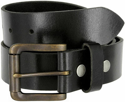 One Piece Full Grain Buffalo Oil Tanned Leather Replacement Belt Strap/ Belt with Buckle 1-1/2" (38Mm) Wide- Multiple Choices Apparel & Accessories > Clothing Accessories > Belts Belts.com Typea-oil Tanned-black-p4317 30 