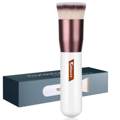 Flat Top Foundation Brush, Premium Kabuki Makeup Brush for Liquid, Blending, Cream, Powder,Blush Buffing Stippling Face Makeup Tools (Black, a (Flat Top)) Health & Beauty > Personal Care > Cosmetics > Cosmetic Tools > Makeup Tools KINGMAS White A (Flat Top) 