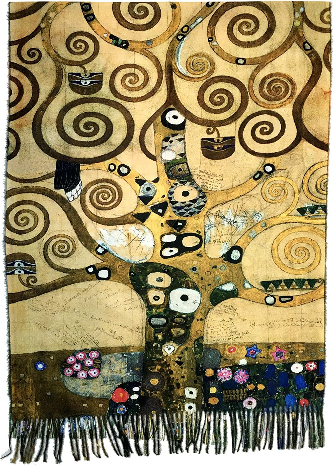 Plum Feathers Super Soft Cashmere Feel Double Sided Reversible Art Shawl Scarf Van Gogh Monet Klimt Inspired Apparel & Accessories > Clothing Accessories > Scarves & Shawls Plum Feathers   