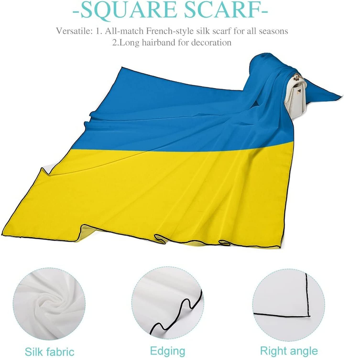 Buonota Ukrainian Flag Fashion Square Scarf Neck Scarf Head Scarf Shawl, Very Suitable for Events, Parties, Weddings, Travel, Birthday Gifts Apparel & Accessories > Clothing Accessories > Scarves & Shawls Buonota   