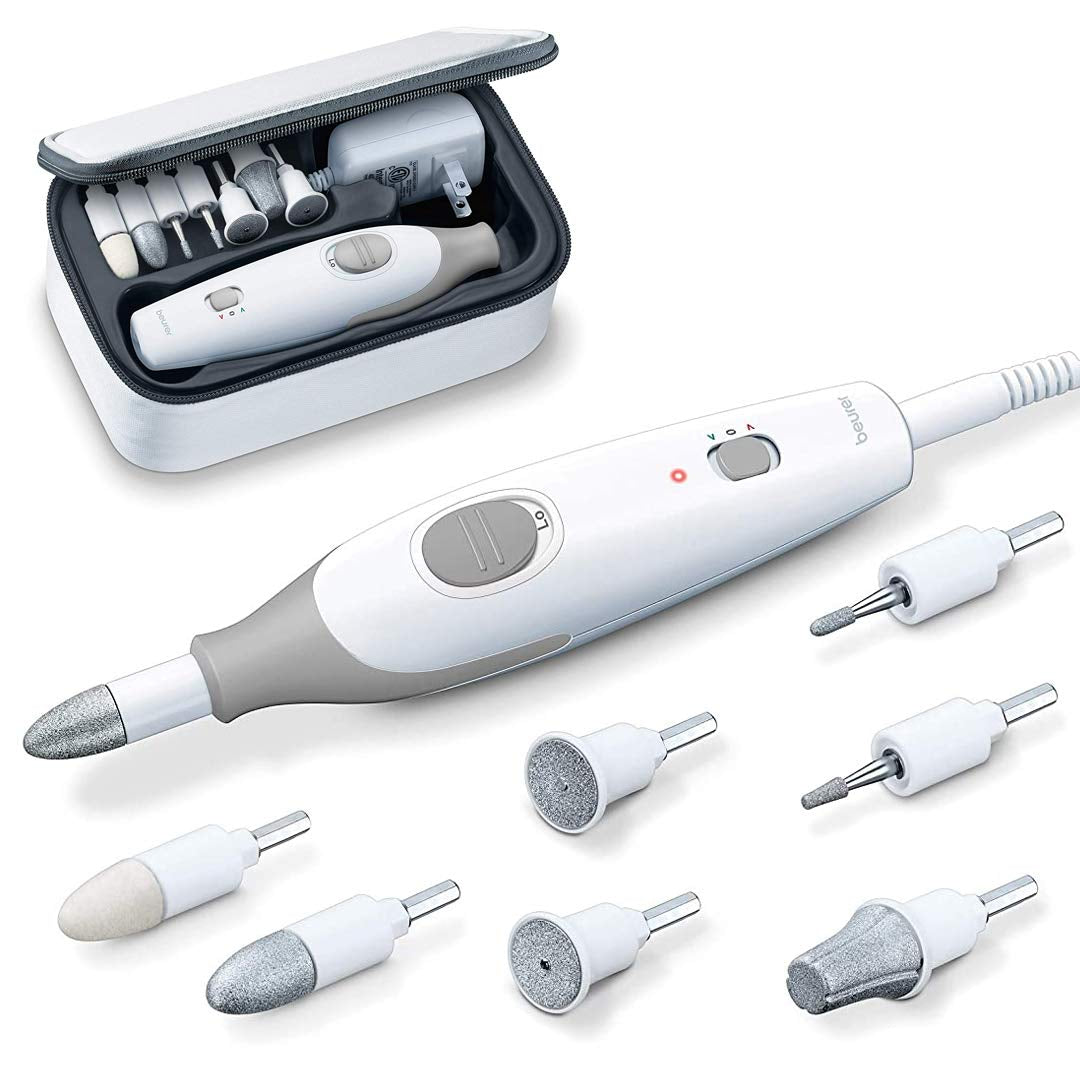 Beurer MP42 Nail Drill, 7-In-1 Nail Kit with Strong Sapphire Nail Drill Bits, Electric Nail File and Nail Buffer Includes Bright LED Light, Pedicure Kit and Manicure Set with Storage Case Health & Beauty > Personal Care > Foot Care Beurer MP32 - 7 Piece Set  