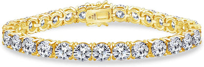 Collection Platinum or Gold Plated Sterling Silver Round-Cut Tennis Bracelet Made with Infinite Elements Zirconia Apparel & Accessories > Jewelry > Bracelets Amazon Collection Yellow-gold-plated 6 mm 7.25" Length