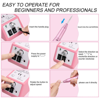 Subay Professional Finger Toe Nail Care Electric Nail Drill Machine Manicure Pedicure Kit Electric Nail Art File Drill with 1 Pack of Sanding Bands (Pink) Health & Beauty > Personal Care > Cosmetics > Cosmetic Tools > Nail Tools SUBAY   