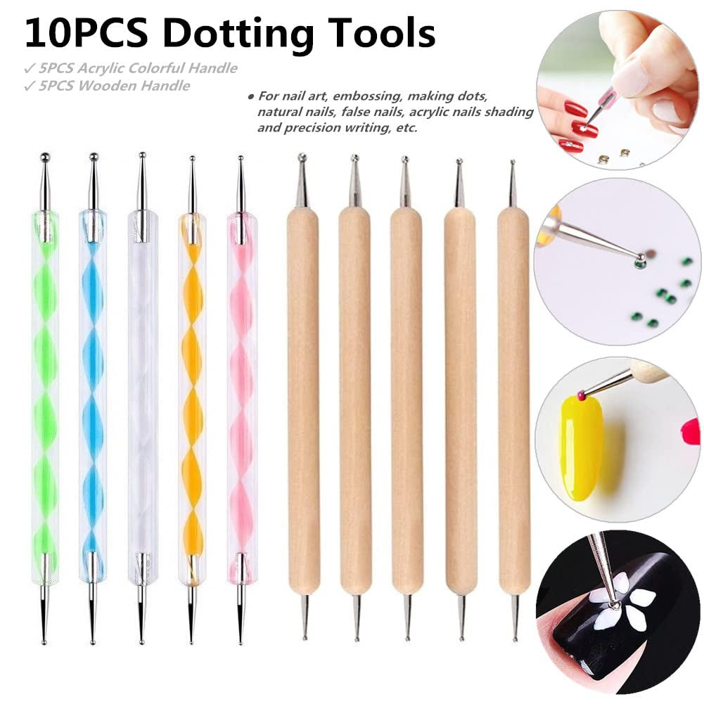 FULINJOY 10PCS Dotting Tools Set for Nail Art, Embossing Stylus for Painting Rocks Mandalas, Art Dot Tools Health & Beauty > Personal Care > Cosmetics > Cosmetic Tools > Nail Tools FULINJOY   