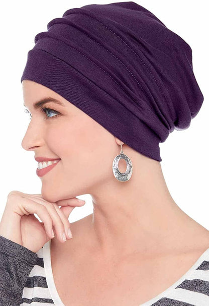 Headcovers Unlimited Slouchy Snood Hat - 100% Cotton Slouchy Beanie Hats for Women Apparel & Accessories > Clothing Accessories > Headwear Headcovers Unlimited Amethyst One Size 