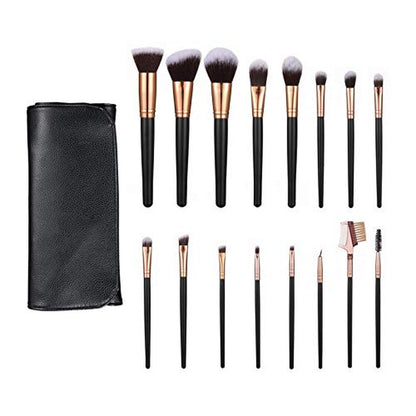 SOLVE Makeup Brushes 16 Pcs Premium Synthetic Foundation Blending Blush Concealer Eye Shadow Makeup Brush Set，Leather Travel Makeup Bag Included， Black with Rose Gold Health & Beauty > Personal Care > Cosmetics > Cosmetic Tools > Makeup Tools SOLVE   