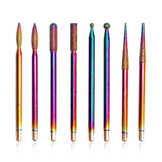 Boxgrove Nail Drill Bits Set of 8Pcs Multicolor Professional Tools for Manicure and Pedicure - 3/32 Inch Diamond Acrylic Efile for Home Spa and Beauty Salon Health & Beauty > Personal Care > Cosmetics > Cosmetic Tools > Nail Tools BOXGROVE BEAUTY   
