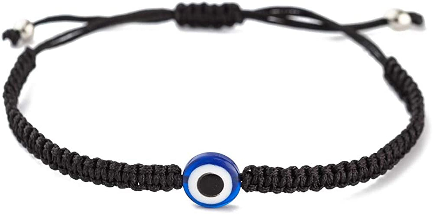 Handmade String Evil Eye Bracelet for Women Men Girls Boys Black Red Thread Adjustable Bracelets Minimalist Jewelry Apparel & Accessories > Jewelry > Bracelets kelistom 02. black one eye  