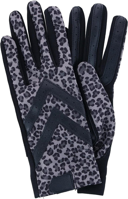 Isotoner Women'S Spandex Shortie Touchscreen Gloves Apparel & Accessories > Clothing Accessories > Gloves & Mittens isotoner Gray Leopard Small-Medium 