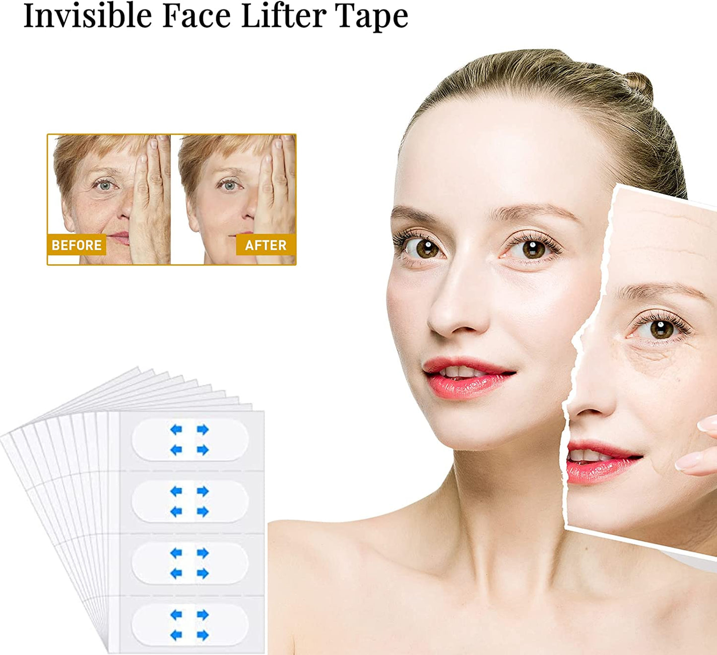 OETNAISAN Face Lift Tape Invisible, Instant Face Lifting Tape Ultra-Thin Waterproof & High Elasticity, Invisible Makeup Face Lift Tools for Hide Facial Wrinkles and Lifting Saggy Skin, 40 Pcs Health & Beauty > Personal Care > Cosmetics > Cosmetic Tools > Skin Care Tools OETNAISAN   
