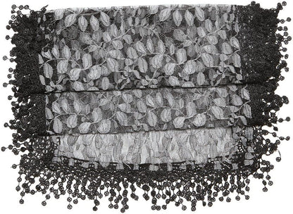 Women'S Lightweight Feminine Lace Teardrop Fringe Lace Scarf Vintage Scarf Mesh Crochet Tassel Cotton Scarf for Women Apparel & Accessories > Clothing Accessories > Scarves & Shawls Tan's   