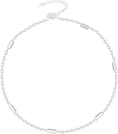 Dainty Gold Chain Anklet,Simple Delicate Figaro Chain Ankelt,Curb Chain Anklet,Coin Chain Anklet,Satellite Chain Anklet,Link Chain Ankle Bracelet,Chain Anklets for Women Apparel & Accessories > Jewelry > Anklets DeScount Silver Tube  