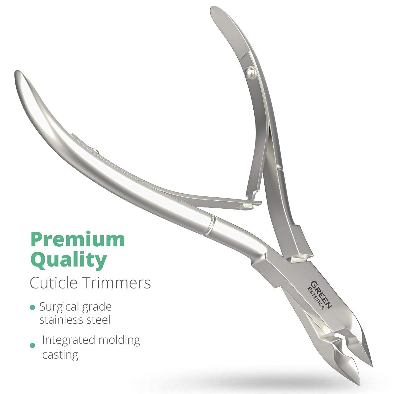 Nail Cuticle Trimmer Professional Cuticle Cutter Stainless Steel Cuticle Nippers with Sharp Blades and Double Spring Cuticle Clippers for Nail Care Pedicure Manicure Nail Tools (Silver) Health & Beauty > Personal Care > Cosmetics > Cosmetic Tools > Nail Tools GREEN ESTETICA   
