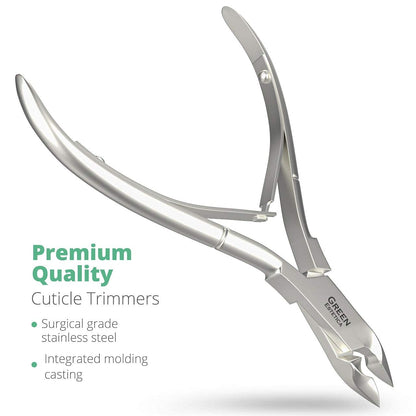 Nail Cuticle Trimmer Professional Cuticle Cutter Stainless Steel Cuticle Nippers with Sharp Blades and Double Spring Cuticle Clippers for Nail Care Pedicure Manicure Nail Tools (Silver) Health & Beauty > Personal Care > Cosmetics > Cosmetic Tools > Nail Tools GREEN ESTETICA   