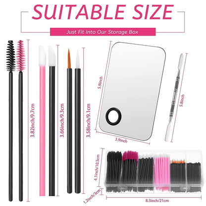 260 Pieces Disposable Makeup Tools Kit, Includes Eyeliner Brushes Mascara Wands Lipstick Applicators Plastic Storge Box Short Waterproof Cape Stainless Steel Makeup Palette and Spatula (Mixed Color) Health & Beauty > Personal Care > Cosmetics > Cosmetic Tools > Makeup Tools Maitys   