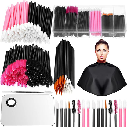 260 Pieces Disposable Makeup Tools Kit, Includes Eyeliner Brushes Mascara Wands Lipstick Applicators Plastic Storge Box Short Waterproof Cape Stainless Steel Makeup Palette and Spatula (Mixed Color) Health & Beauty > Personal Care > Cosmetics > Cosmetic Tools > Makeup Tools Maitys   